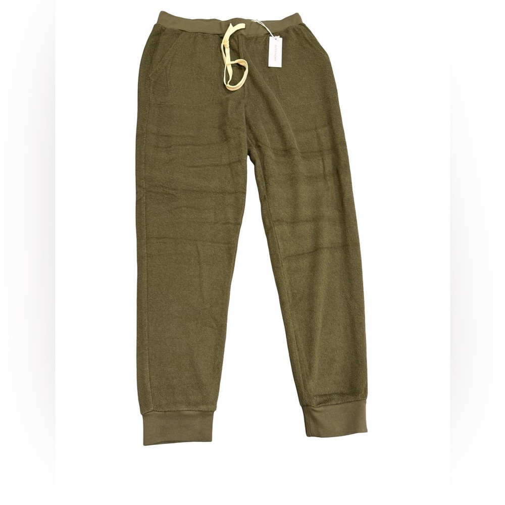 Outerknown Hightide Terry Jogger Sweatpants Olive Drawstring Lounge Pants S NWT